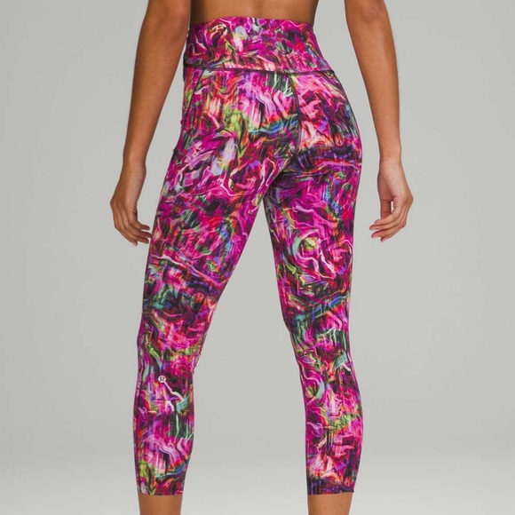 Lululemon Base Pace High-Rise Running Tight 25" Hyper Flow Pink Multi Size 0 - Picture 1 of 6